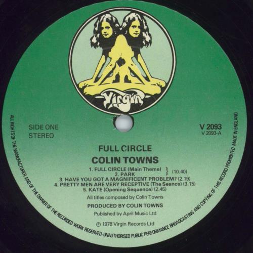 Colin Towns Full Circle UK vinyl LP album (LP record) (539410)